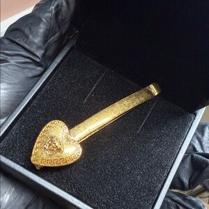 Versace Gold Medusa Heart Hair Clip